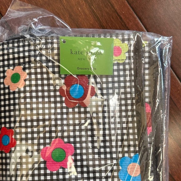 Kate Spade Gingham Floral Grocery Tote - Picture 1 of 7